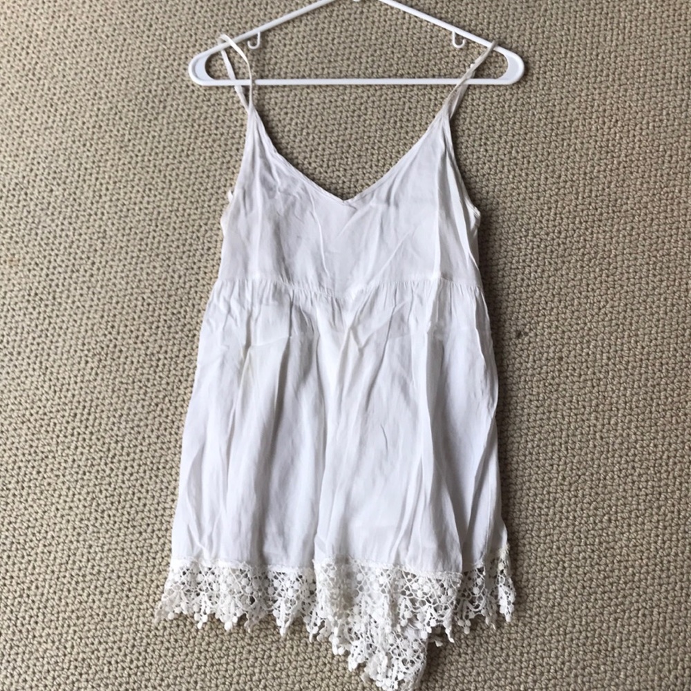 Tobi white crotchet trimmed romper